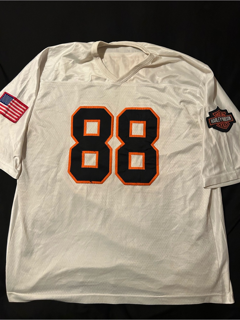Harley-Davidson White Mesh Jersey with Black and Orange 88